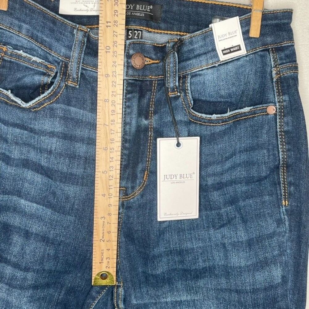 (NWT) Judy Blue Sz 5/27 Relaxed Fit High Waist Skinny Blue Stretch Denim Jeans - Picture 8 of 10